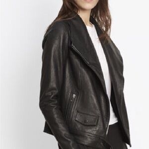 Vince Women's Black moto Leather Jacket
